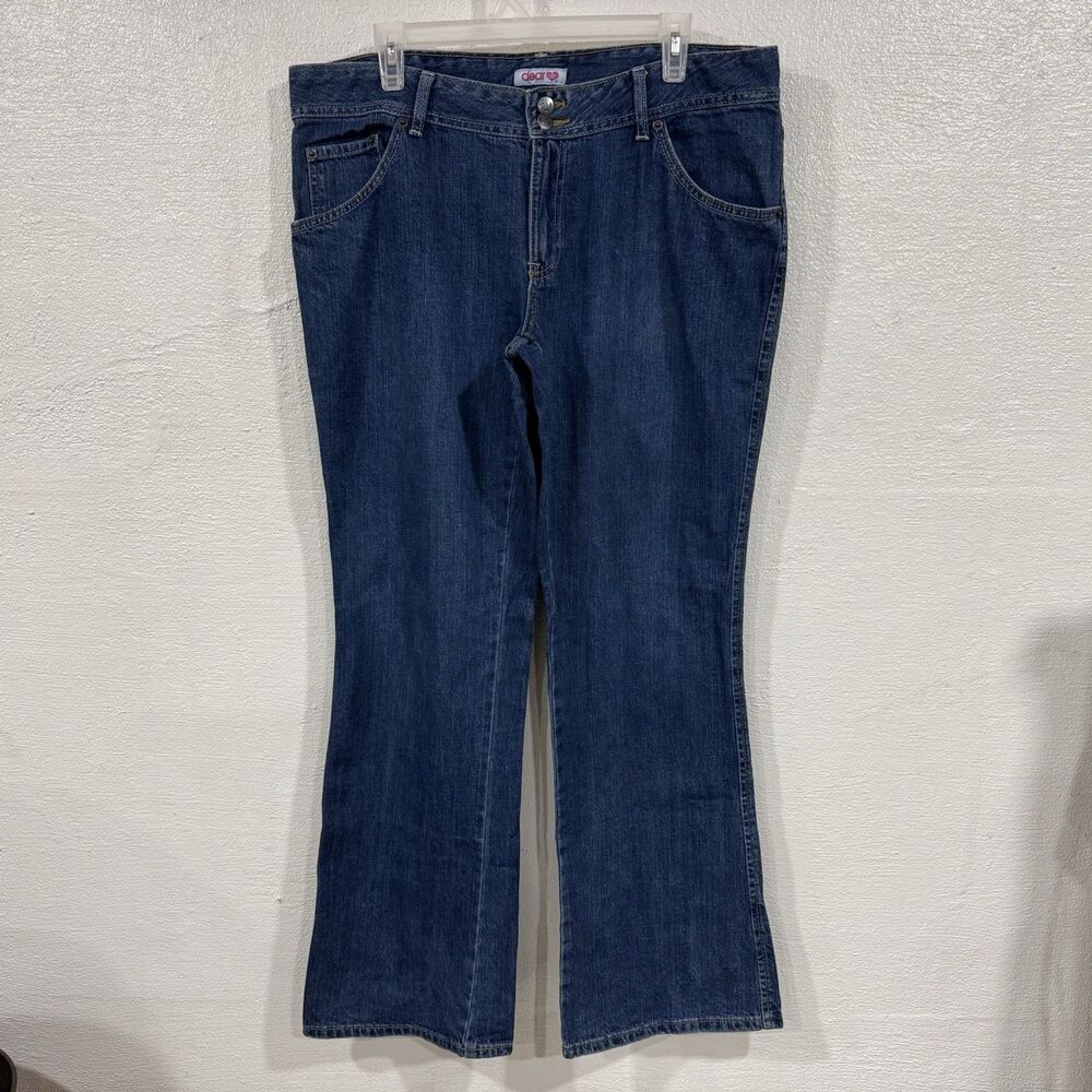 Dear. Ab Women's Blue Denim Bootcut Jeans Mid Rise Y2K Style Size 16 R